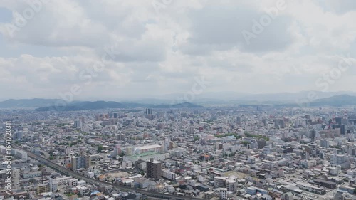 和歌山市街空撮 Aerial View of Downtown Wakayama City, Japan