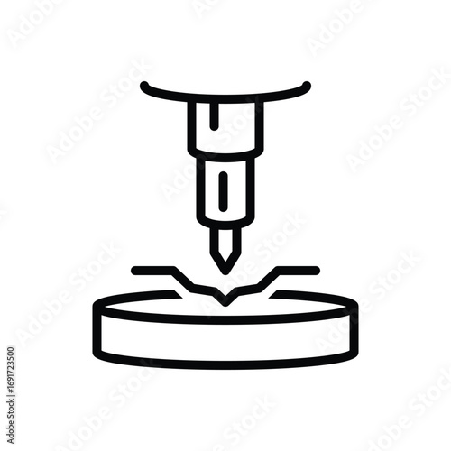 Black line icon for fabrication tools