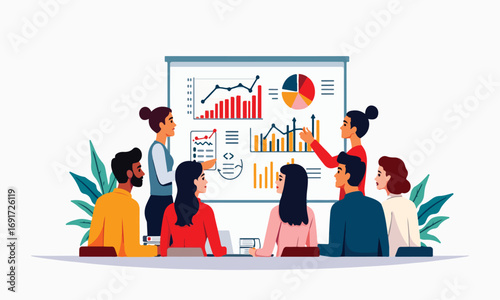 Teamwork and Collaboration Business Vector Illustration