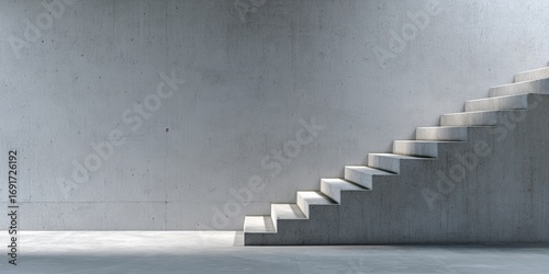 Wallpaper Mural Modern concrete stairs against a wall Torontodigital.ca