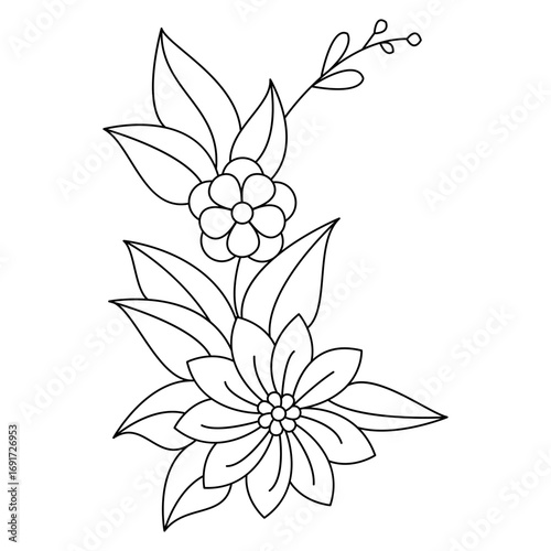 Bloom rhythm garden mandala coloring book page