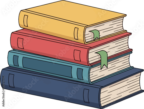 stack of books isolated