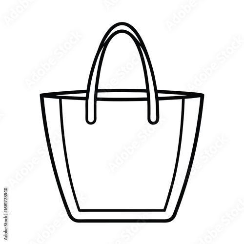Tote bag outline with handles handbag shopping