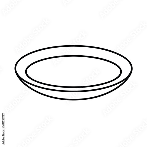 Outline Drawing of a Shallow Dish plate bowl