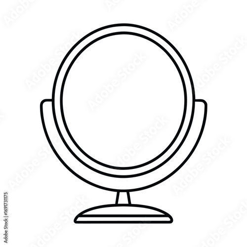 Round Tabletop Mirror Line Art vanity beauty