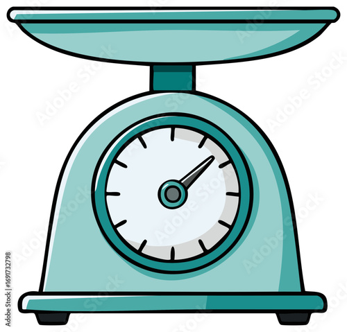 Light Blue Mechanical Kitchen Scale with Dial for Food Measurement