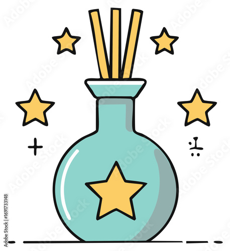 Cartoon Aroma Diffuser with Stars for Home Fragrance and Elegant Scents in Decorative Vessel