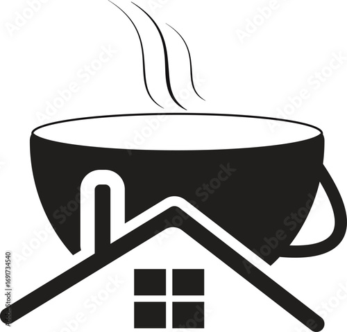 Cup Coffee Home Made Social Brand Symbol Template