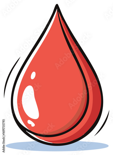 Stylized Blood Droplet Illustration for Medical or Scientific Concepts