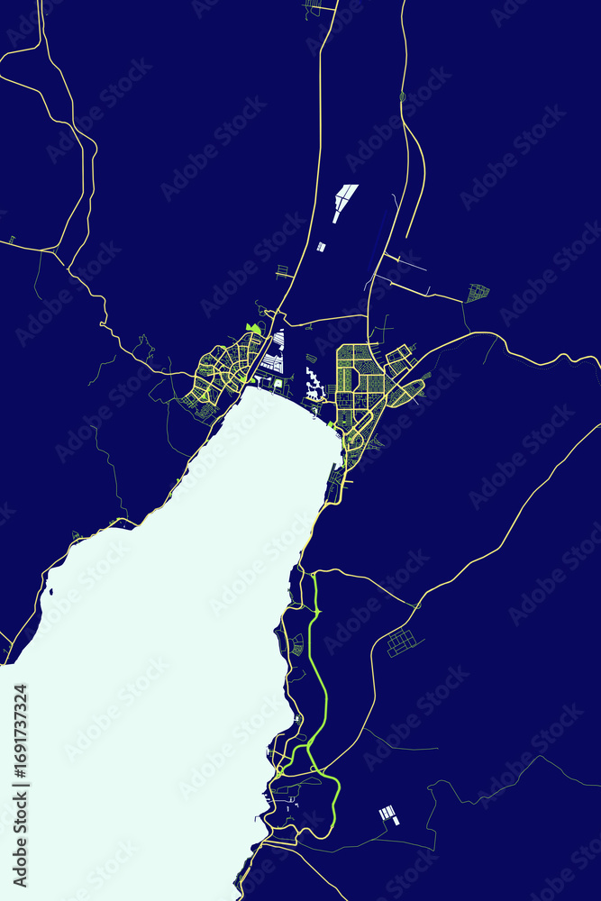 Fotografie Aqaba - Jordan Neon Aura Maps
