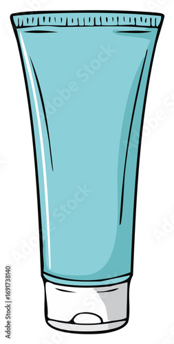 Light Blue Cream Tube Package Design for Cosmetic and Personal Care Products