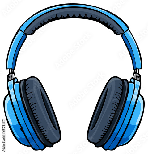 Blue and Grey Wireless Headphones Audio Equipment