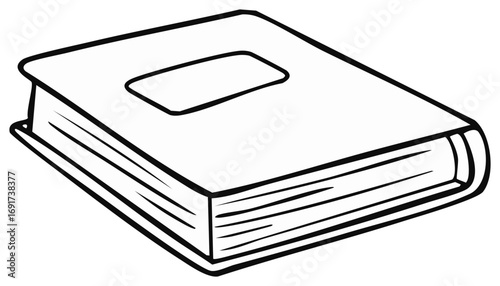 Closed hardback book illustration with a clean cover and pages