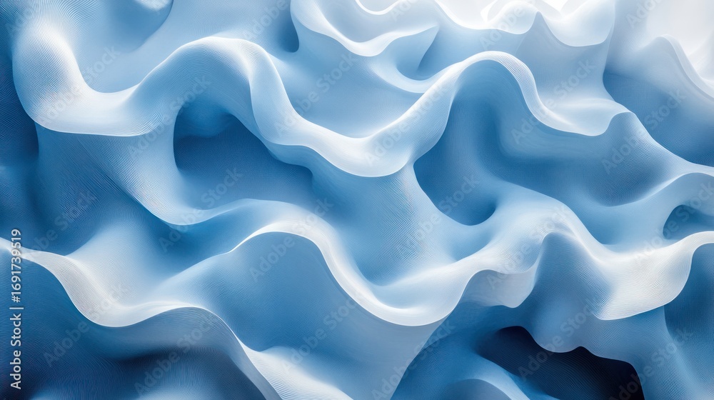 Fototapeta premium Abstract blue fabric folds. Light and shadow. Background texture. Possible use Graphic design