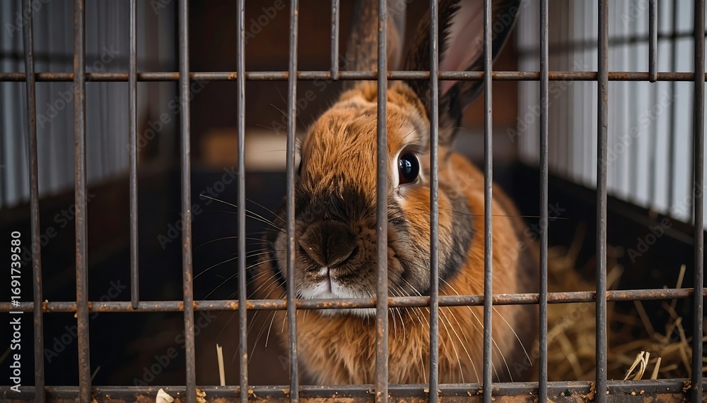 Obraz premium Rabbit in Cage