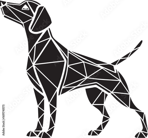 geometric dog minimalist vector on white