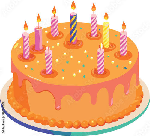 birthday cake with candles