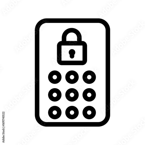 Keypad Lock Line Icon of Security Systems (Home) Icon Set