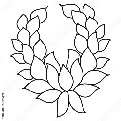 Floral calm sequence mandala coloring book page