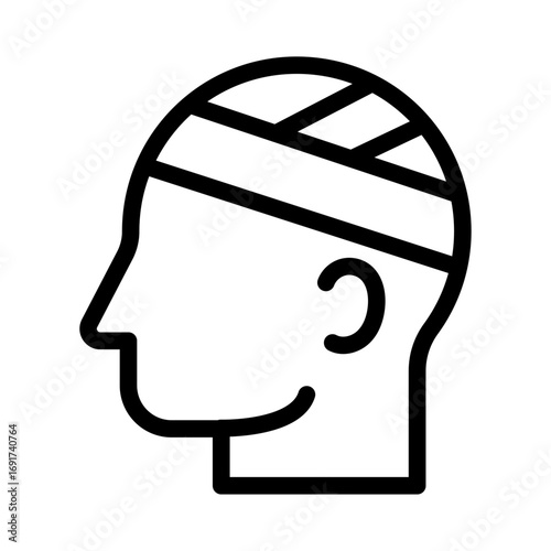 Injured Person Line Icon of Aid and Emergency Icon Set