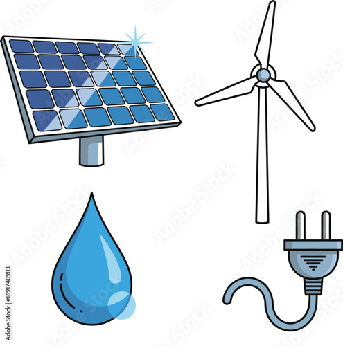 Eco-Friendly Public Utilities Icon Collection Vector