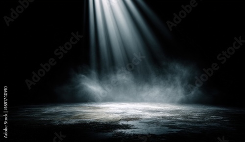Dramatic spotlight on a dark stage