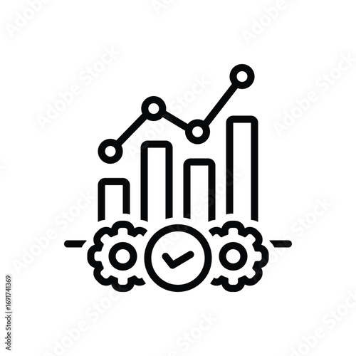Black line icon for operational efficiency