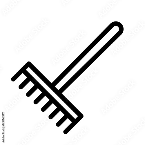 Rake Line Icon of Farming Equipment Icon Set