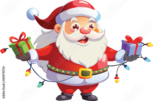 santa claus with a bag of gifts