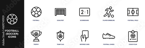 Football (Soccer) Line Icon Set