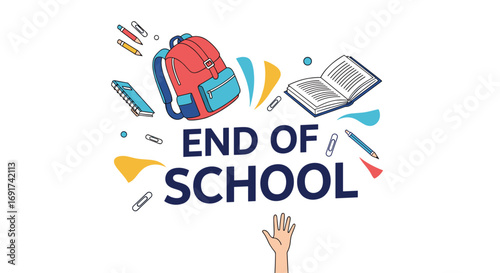 Celebrate the end of the school year with books, pencils, and backpacks for back to school fun