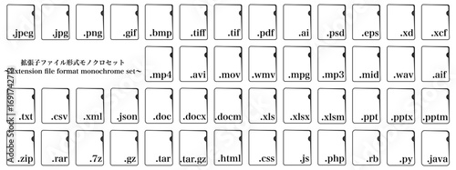 ファイル形式シンプルセット モノクロ〜File Format Simple Set Monochrome〜