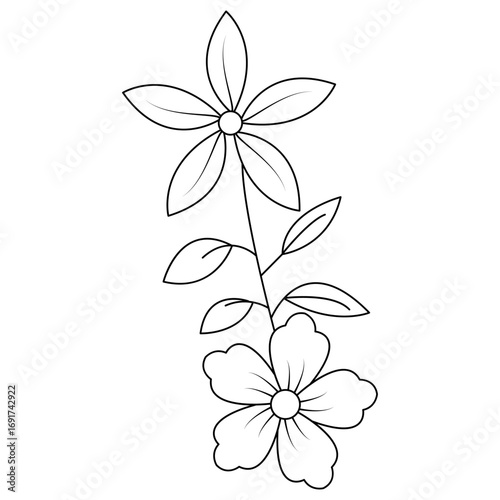 Floral vortex balance mandala coloring book page