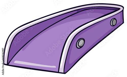 Cartoon illustration of a purple waterslide for kids, isolated children's play equipment