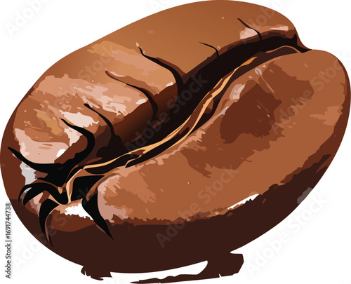 A roasted coffee bean as a metaphor for energy, growth, and mindful living
Coffee bean vector for educational use in food design and youth creativity