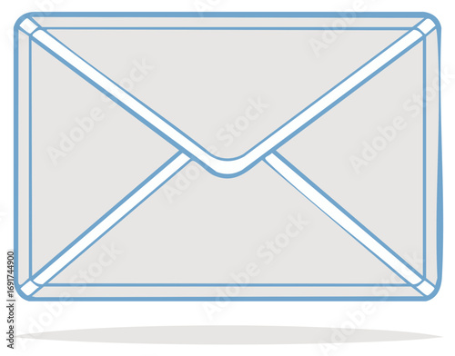 Stylized closed mail envelope for message, email, and communication icon graphic