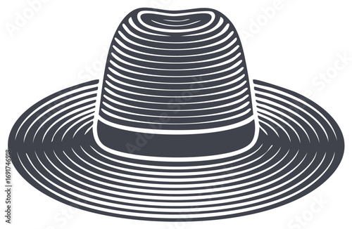 Striped fedora hat graphic design illustration
