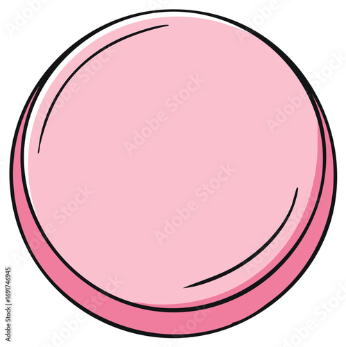Sweet Pink Cartoon Bubble Gum Sphere Graphic Element