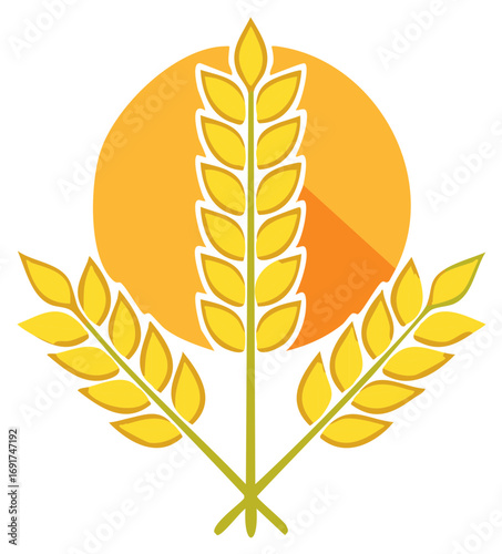 Golden Wheat Stalks Vector Graphic for Harvest Season and Agricultural Products