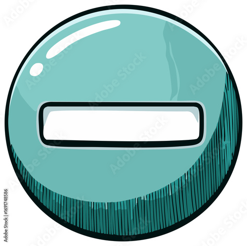 Illustrated Minus Symbol Icon in Green Circle
