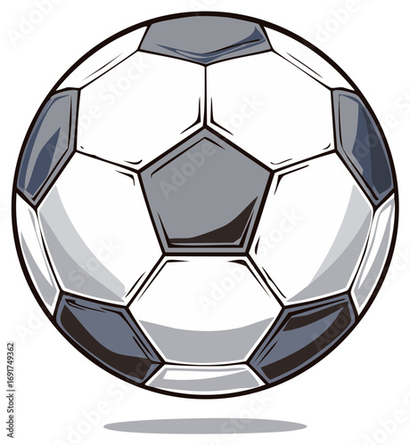 Classic Soccer Ball Design with Black and White Patches Perfect for Sport-Related Designs