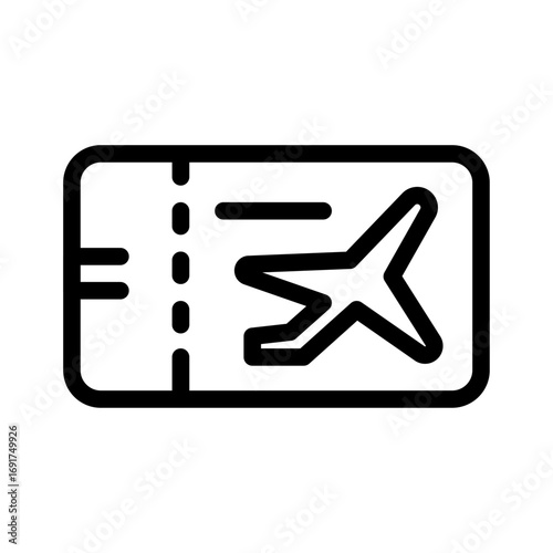 Boarding Pass Line Icon of Aviation and Airports Icon Set