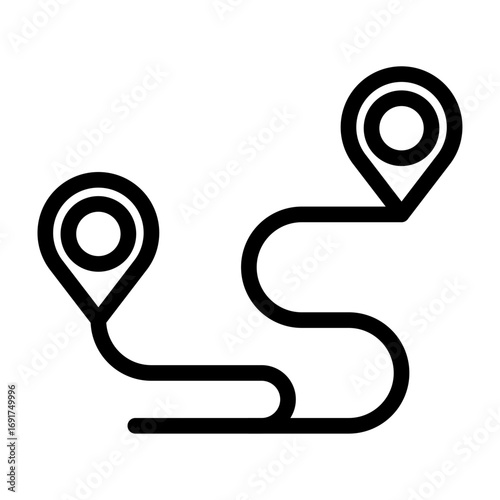 Cycling Route Map Bicycle Line Icon of Biking and Cycling Icon Set