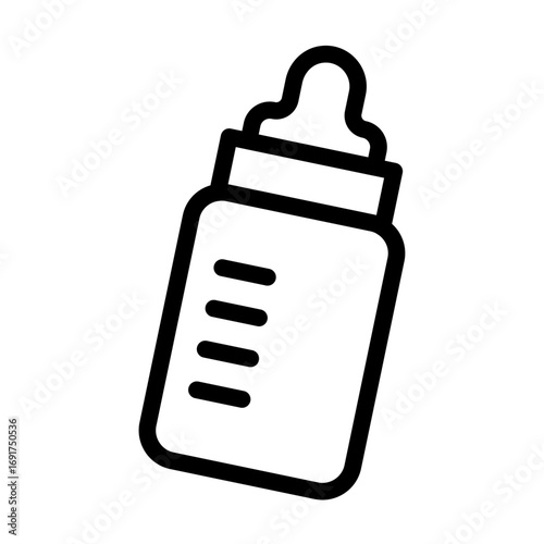 Baby Bottle Line Icon of Maternity and Parenthood Icon Set