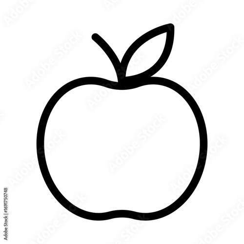 Apple Line Icon of Diet and Nutrition Icon Set
