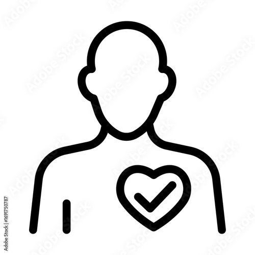 Healthy Person Line Icon of Diet and Nutrition Icon Set