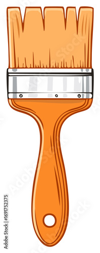 Orange Paintbrush Illustration for Painting Projects Creative Artwork and Design