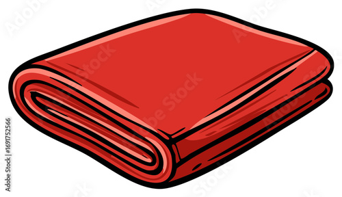 Rolled Red Fabric Textile Folded Material Bundle Item