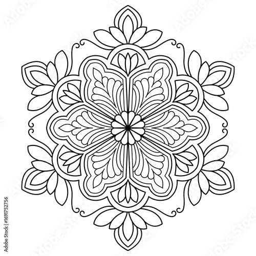 Soft flow vibe mandala coloring book page