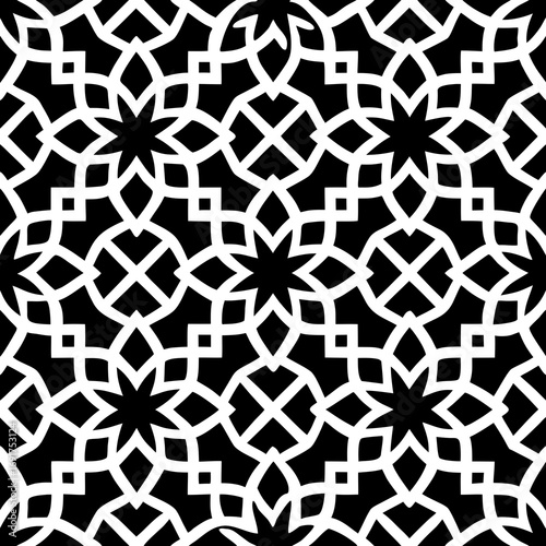 Blue vintage Moroccan seamless floral pattern with repeating flowers